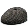 Gorro de Lana a Cuadros Simple de Invierno para Hombres de Mediana Edad y Mayores, Papá y Abuelo, con Protección para los Oídos y Calidez