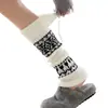 Polainas de Punto de Otoño con Rayas en Contraste, Estilo Y2K, Calcetines con Pie Retro de Universidad Americana