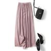 Pantalones y Falda de Ramio de Doble Capa Fina de Pierna Ancha para Mujer Verano Sueltos Ajustados a la Nariz Falda de Cintura Alta Pantalones Casuales Cortos de Algodón y Lino