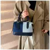 Comercio Exterior 2025 Nuevo Estilo Costuras de Color Contrastante Bolso de Mezclilla Diseño de Nicho Bolso de Hombro Ropa de Trabajo Bolso Almohada Bolso Cruzado Bolso de Mano