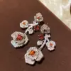 Pendientes Largos con Borla de Flor y Mariposa de Circonita, Modernos y Versátiles, Pendientes Elegantes, Pendientes de Lujo Ligero y Gama Alta para Mujeres