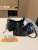Bolsa de ombro e transversal em couro de ovelha curtido vegetal de camada superior para mulheres, bolsa de axila de grande capacidade para o dia a dia