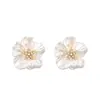Pendientes de Flor de Perla Estilo Mismo de Ruth Pendientes Franceses de Gama Alta Elegantes Diseño de Nicho Pendientes de Flor Blanca