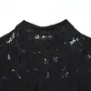 Venta al por mayor de ropa de mujer transfronteriza otoño 2026 nuevo estilo chino con botones entallado a la cintura de encaje ganchillo camisa de cuello alto