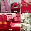 Mantel de conferencia, rectangular, para eventos y exposiciones, terciopelo dorado, rojo, para uso comercial, tela roja de boda