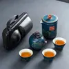 Taza Express de Cerámica Portátil Una Olla Tres Tazas Juego de Té de Viaje Tetera de Mano Taza de Té Juego Pequeño Regalos Clásicos