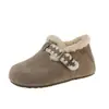 Nuevos zapatos de algodón con forro cálido y peludo para otoño e invierno 2026, con un tacón oculto, adecuados para usar al aire libre, y una suela gruesa con forro de polar.