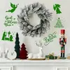 Navidad Transfronteriza Temu Popular Navidad Artificial Flocado Ratán Pe Decoración de Escalera Corona Colgante Puerta Principal