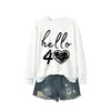 Amazon eBay estación independiente moda versátil mujer hola 40 corazón cuello redondo manga larga sudadera comercio exterior transfronterizo