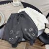 Pantalones Casuales para Niños, Pantalones Jogger Forrados de Polar, Novedad Otoño e Invierno 2026 Estilo Coreano Pantalones de Chándal para Niños