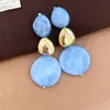 Conjunto de colar e brincos de contas redondas de acrílico transfronteiriço europeu e americano, acessórios de moda para o dia a dia com design versátil