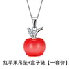 Kaiwei Joyería Popular de Alta Calidad Color Cristal Rosa Diamante Ópalo Manzana Collar Chapado en Platino Colgante de Piedra Lunar Plateada