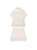 Comércio Exterior 2025 Nova Roupa Feminina Estilo Europeu e Americano Top com Design de Franjas Conjunto de Saia de Manga Curta para Mulheres