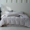 Conjunto de Quatro Peças de Algodão Escovado Estilo Pastoral de Outono e Inverno Estampado Moda Amigável à Pele Quente Capa de Edredom Lençóis e Cama de Algodão Puro