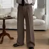 Pantalones Minimalistas Juveniles y Energéticos Asclo&Qiao con Pliegues Fluidos y Piernas Rectas Hasta el Suelo, Pantalones Casuales de Pierna Ancha para Primavera