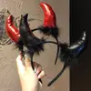 Acessório de Cabeça de Natal Cosplay Tiara de Chifres de Diabo Vermelho Acessórios de Cabelo de Chifre Escuro Acessórios de Fantasma Tiara