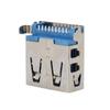 Conector USB3.0 AF base 90 graus placa afogada 2.2 patch núcleo de borracha azul borda reta plano base usb cabeça fêmea