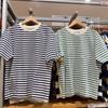 Camiseta de Verano 2023 para Hombre y Mujer, Holgada, de Rayas, Manga Tres Cuartos 455414 457930 457931