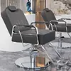 Nuevo Modelo de Silla de Peluquería Reclinable para Corte de Cabello y Afeitado, Asiento Engrosado, Giratoria y de Altura Ajustable, Acero Inoxidable, para Peluquería y Tintes