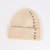 Gorro de punto de piel de conejo para mujer Transfronterizo Otoño e Invierno Nuevo Hecho a mano Pedrería Gorro de lana Estilo coreano Estilo japonés Estilo Cálido Protección para las orejas Gorro tipo pullover