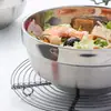Acero Inoxidable 304 Tazón de Arroz Doble Capa Anti-quemaduras y Aislante Térmico Tazón para Sopa Estilo Coreano Doméstico Pequeño Tazón de Arroz para Niños Comercial Tazón para Fideos Comestibles