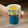 Xícara de chá de orquídea e canela salpicada de ouro feita de fábrica, conjunto de chá kung fu pintado à mão, xícara especial de mestre, xícara de chá requintada exclusiva pessoal