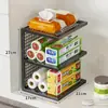 Estante de almacenamiento para film plástico, organizador de compartimento de gabinete, organizador de arte en hierro simple de plástico para bolsas de plástico con espacio de capas ahorrador