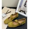 Zapatos Mary Jane de Ballet Modernos y Elegantes Estilo Coreano para Mujer Modelo Nuevo Verano 2026 Boca Baja Punta Redonda Hebilla Zapatos Planos