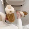 Pantuflas Retro de Piel Sintética con Suela Suave para Mujer, Para Usar en Exteriores, Nuevo Estilo 2026, Otoño/Invierno, Botas de Nieve, Sin Cordones, Forradas de Felpa, Pantuflas de Algodón Birkenstock