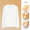 Camiseta Solona Gola V Manga Longa 310g para Homem, Novo Estilo Outono e Inverno, Camada Interna Quente Dupla Face Escovada, Top Masculino