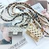 Mini Bolso Metálico Hueco con Patrón de Diamantes para Audífonos Cadena Bolso de Cintura Colgante para el Cuello Decoración Esencial de Moda para Mujer Bolso Yangshulin