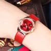 Hong Kong GUOU Relógio de Pulso Feminino de Luxo Sete Estrelas Placa Pequena Couro Moda À Prova D'água Relógio Feminino Quartzo Pulso Feminino