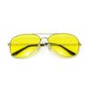 Gafas de Sol Sapo Visión Nocturna 3026 para Hombres y Mujeres, Gafas de Sol Aviador de Moda, Gafas de Visión Nocturna Metálicas Amarillas Retro