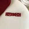 Grampo de Cabelo Laço Vermelho com Bolinhas Brancas Clip Fofo para Franja Presilha Doce Presilha Lateral Feminina Grampo de Cabelo Feminino