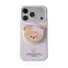Funda de teléfono magnética de oso con lazo de lunares para iPhone 18 Pro Max, también compatible con 17 Pro/16 Pro