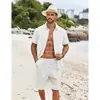 Férias de Verão 2025 na Praia Versátil Havaí Nova Moda Masculina Retrô Botão Estilo Hong Kong Manga Curta Casual Tendência