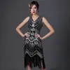 Vestido de Noite Gatsby Retrô dos Anos 1920 S-4XL com Franjas, Bordado Pesado, Decote em V, Vestido de Baile Plus Size