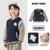 Jaqueta de baseball masculina Right Europe, estilo primavera e outono, top de bebê estilo universitário, nova coleção de outono para meninos, agasalho infantil, roupa de outono