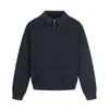 Sudadera Rumei Retro Americano de Color Sólido con Media Cremallera y Cuello Polo para Hombre y Mujer, Primavera Holgada Versátil Chaqueta Top Corto