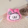 Pingente de cachorro com linha, touca de cachorro branco pequeno, brinquedo de broche de pelúcia, chaveiro de cachorro filhote pequeno, pingente KT, acessório de broche