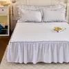 Falda de Cama Acolchada Jacquard Tejido de Encaje Estilo Coreano Nueva Pieza Única - Susurro Secreto entre las Flores Serie Susurro Secreto entre las Flores