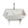 Fregadero de Lavandería de Piedra de Cuarzo Mesa de Lavandería para Balcón y Hogar con Tabla de Lavar Fregadero de Lavandería de Mármol Fregadero de Una Pieza Fregadero