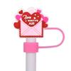 Nuevo comercio electrónico transfronterizo San Valentín Día de San Valentín tapa de pajita a prueba de polvo pajita de plástico blando de PVC manga decorativa para pajita
