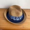 Sombrero Nuevo Estilo Étnico 2024 Tela Teñida con Tinte de Yunnan Sombrero de Copa Viaje Primavera y Verano Sombrero para el Sol Moda Versátil Sombrero de Paja