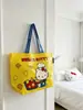 Série Família Sanrio Bolsa de Compras Tecida Grande Hello Kitty Portátil Grande Capacidade Bolsa de Ombro Novo Modelo