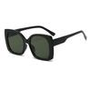 24 Gafas de Sol de Moda Europea y Americana, Tendencia de Celebridad de Internet, Gafas de Sol para Reparación Facial y Temperamento, Gafas de Sol de Tendencia Negras Brillantes de Montura Grande