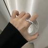 Anillo de estilo francés con diseño de cruz de perla para mujer, moderno, personalizado, combinable, con apertura ajustable y avanzada.