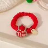 Gomas para el Cabello de Niña Que No Dañan el Cabello, Bandas Rojas de Alta Calidad para Cabello de Bebé para Niñas Pequeñas, Accesorios para el Cabello de Año Nuevo para Niñas