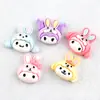 Pegatinas Decorativas Kuromi Conejo de Dibujos Animados Hecho a Mano para Niños Funda de Teléfono Móvil Accesorios de Resina Accesorios para el Cabello DIY