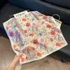 Pañuelo de Seda 70 Cuadrado Estilo Coreano Moda Versátil Profesional Seda Imitación Pequeño Pañuelo para el Cuello Pañuelo de Seda Retro Estampado de Lunares para Mujer